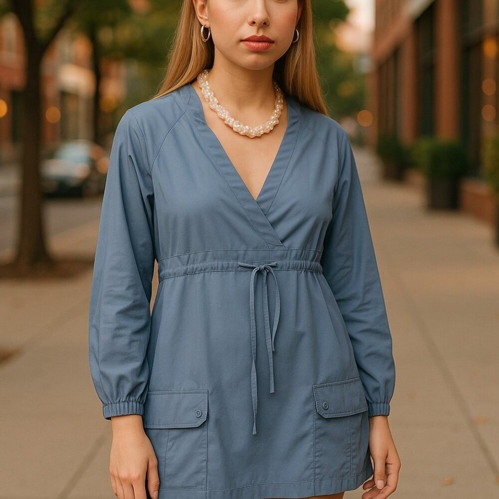 COLUMBIA Pullover Hoodie Cargo Jacket L Tunic Minimalist Lightweight UPF 50